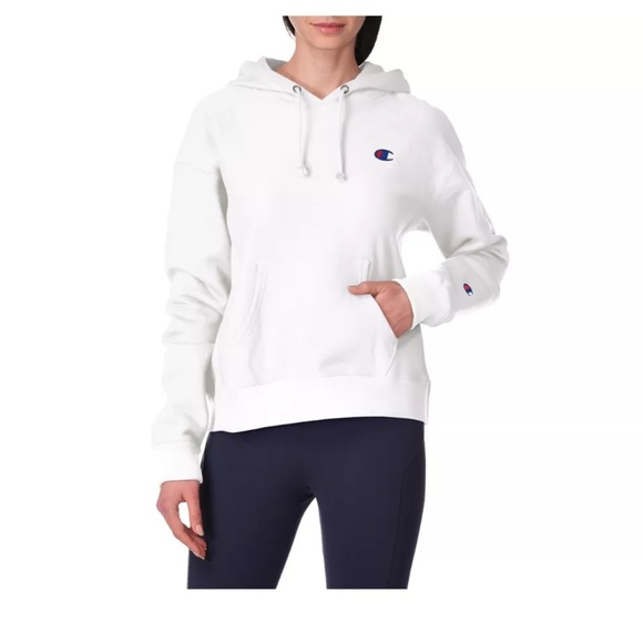 NEW W/ TAGS WOMENS CHAMPION LARGE REVERSE WEAVE HOODIE SWEATSHIRT WHITE - Picture 1 of 2